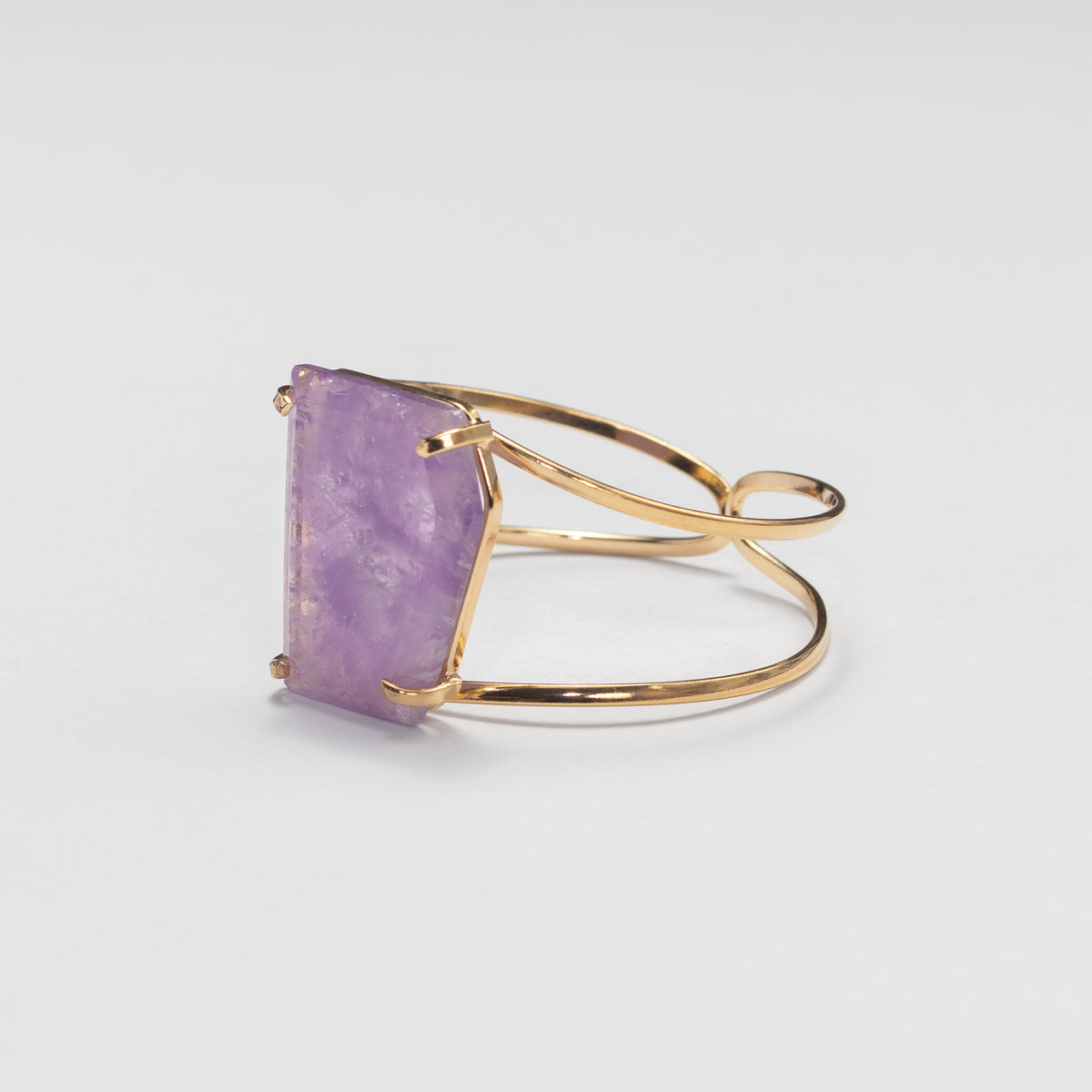 Bracelet en améthyste forme libre facettée