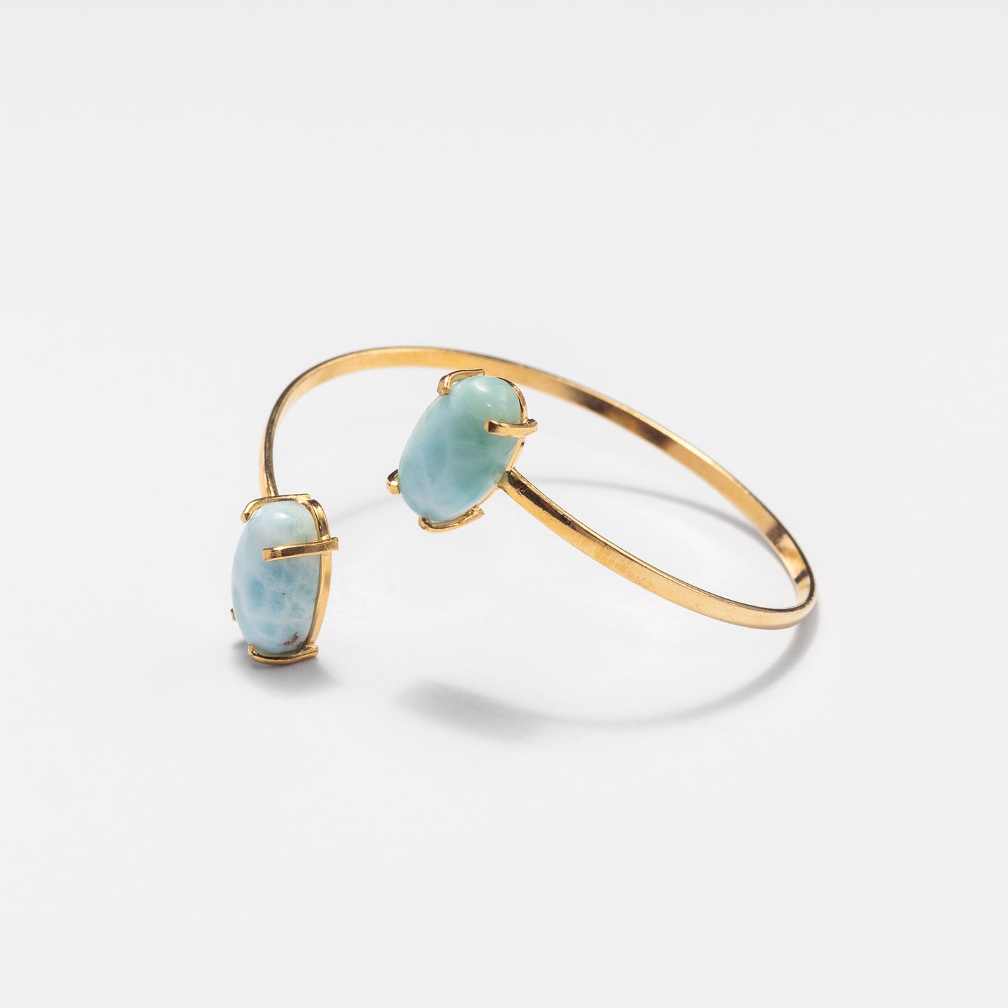 Larimar dual oval cuff bracelet