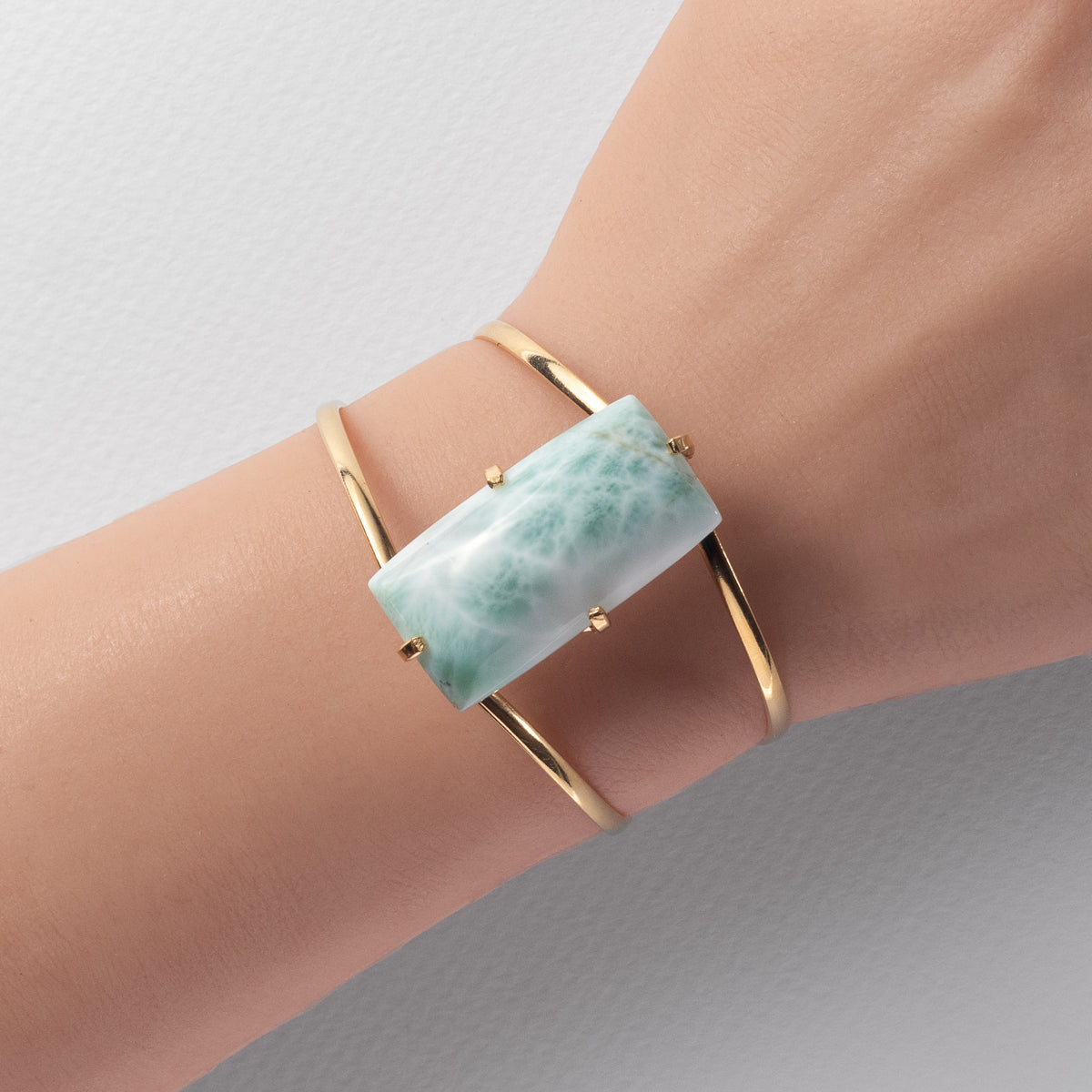 Larimar rectangle cuff bracelet