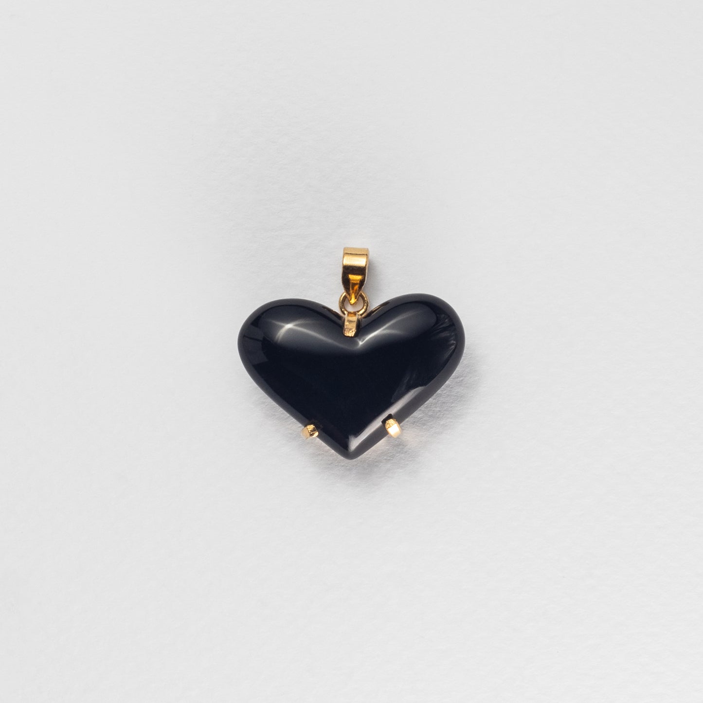 Pendentif cœur en obsidienne noire