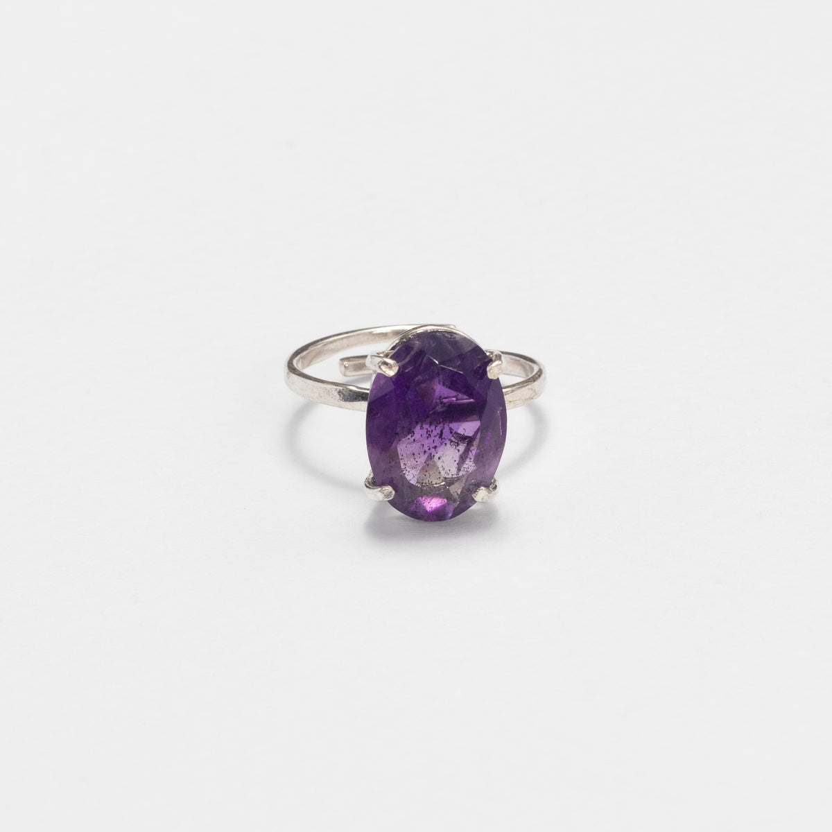 Bague en améthyste ovale en argent 925