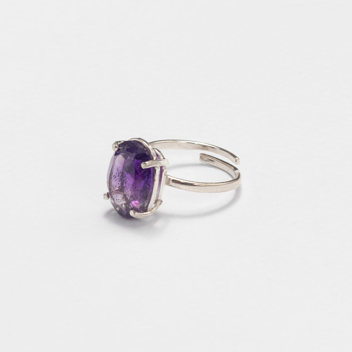 Bague en améthyste ovale en argent 925