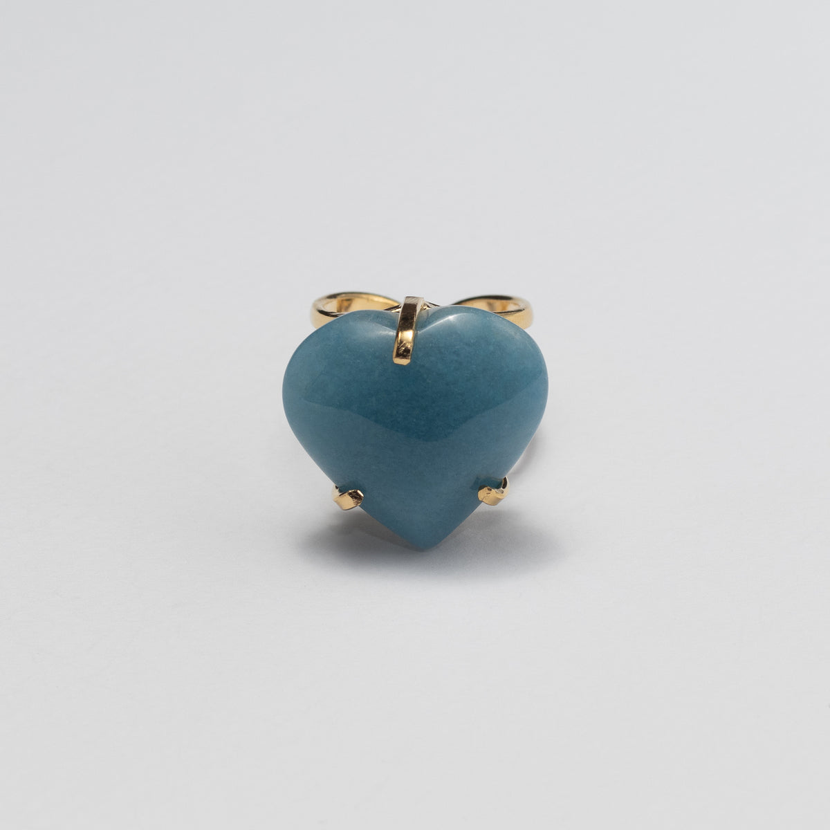 Blue quartz heart ring