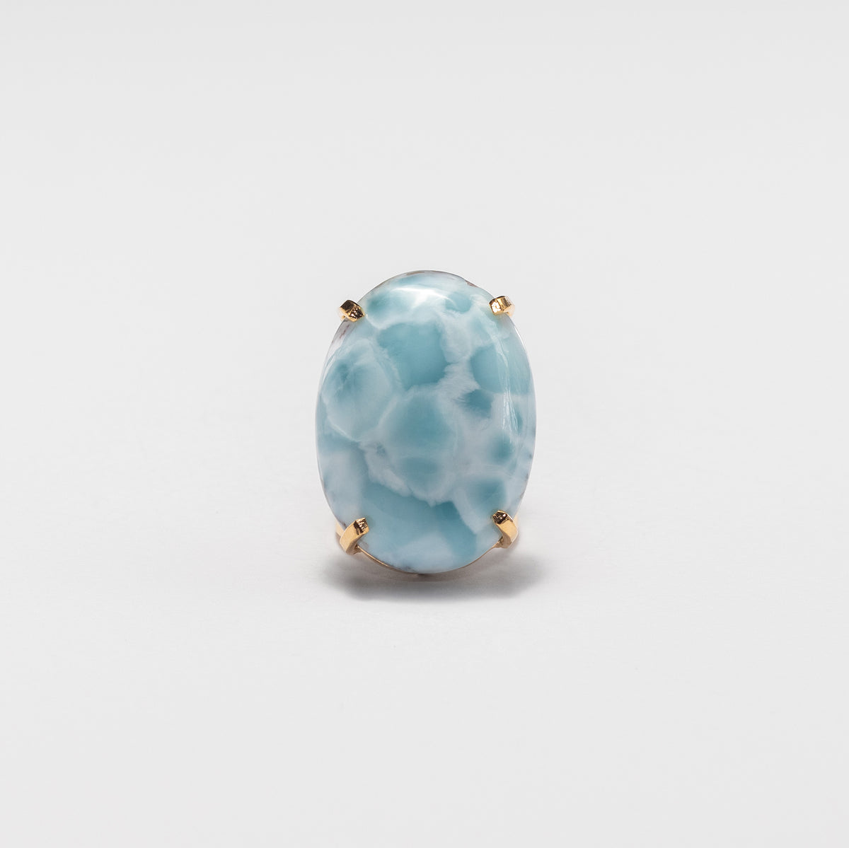 Bague en larimar cabochon ovale