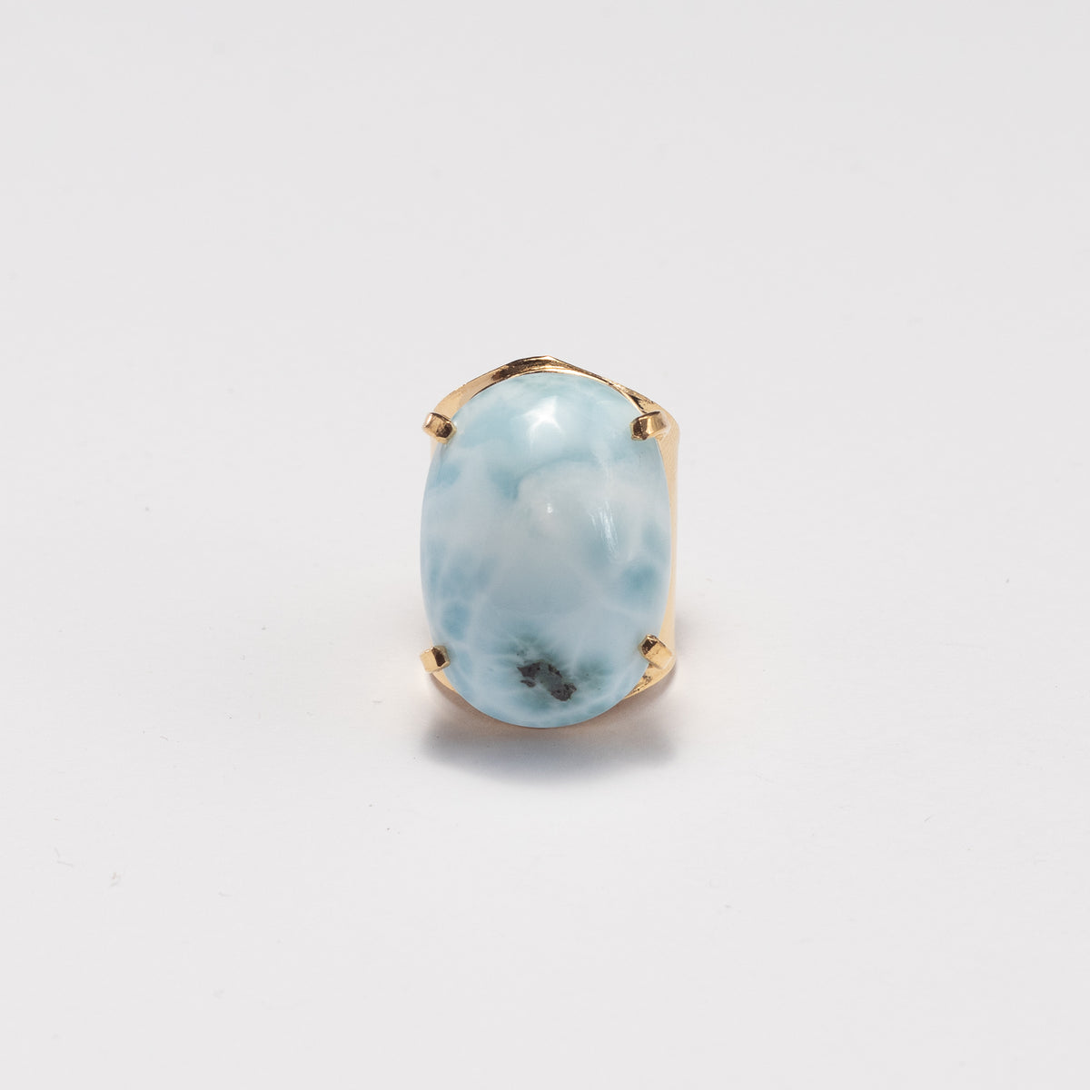 Larimar oval cuff ring