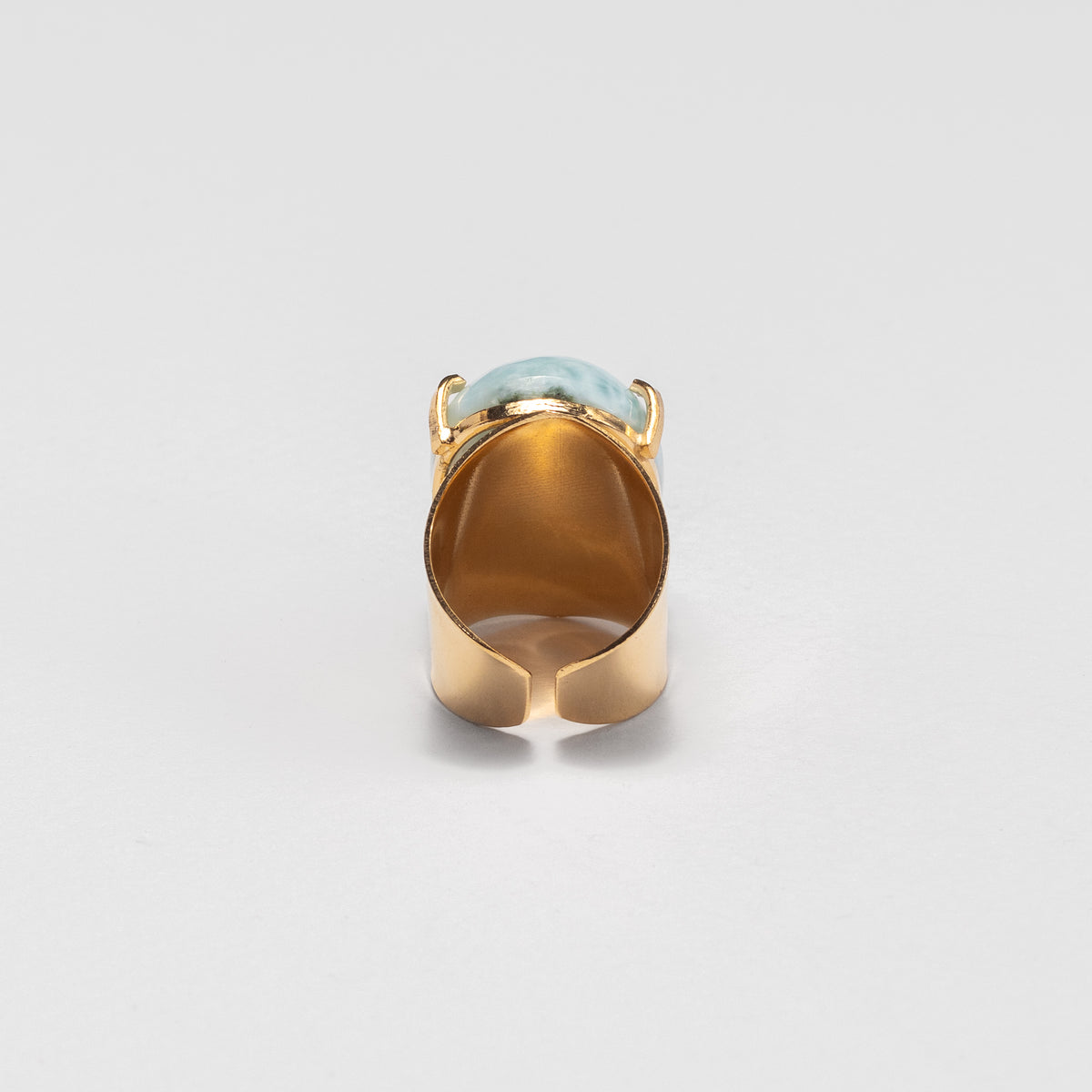Larimar oval cuff ring