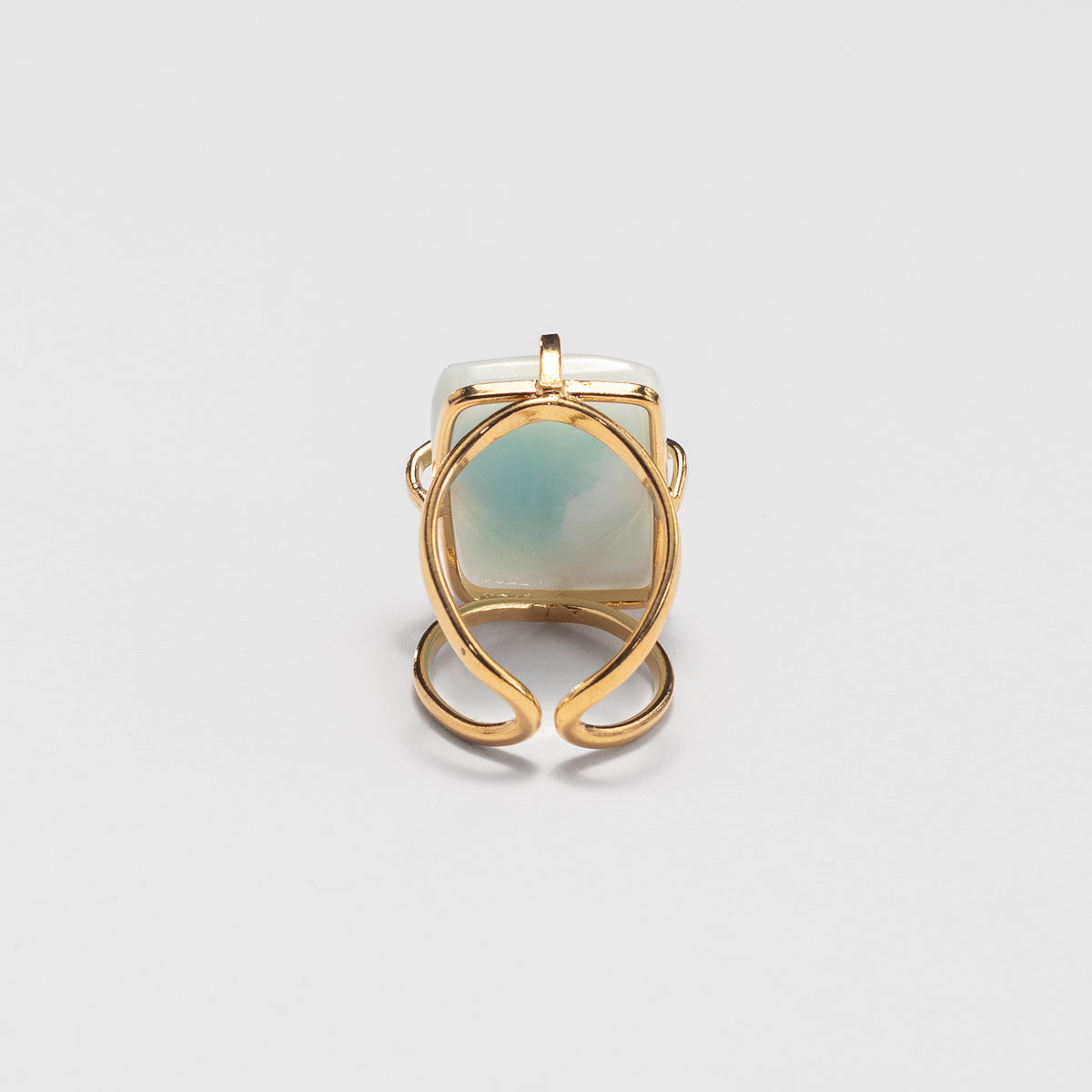Bague en larimar cabochon rectangulaire
