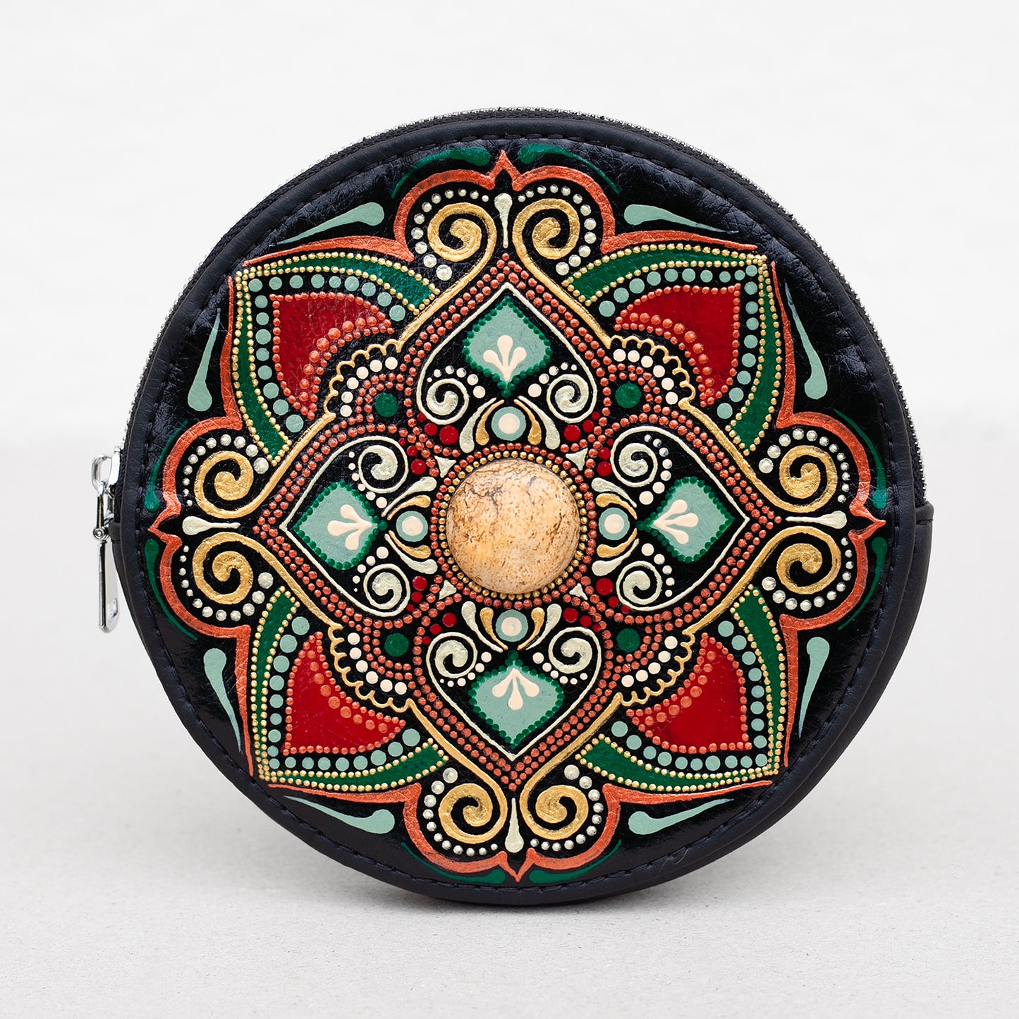 Sac à main rond bohème avec jaspe des sables