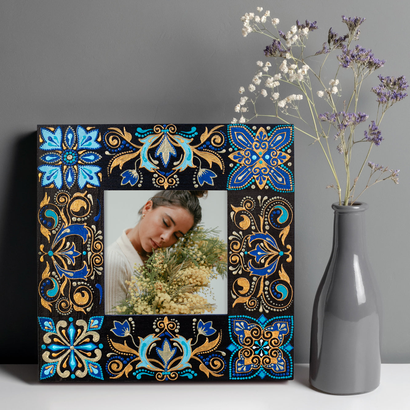 Blue Floral - Photo Frame