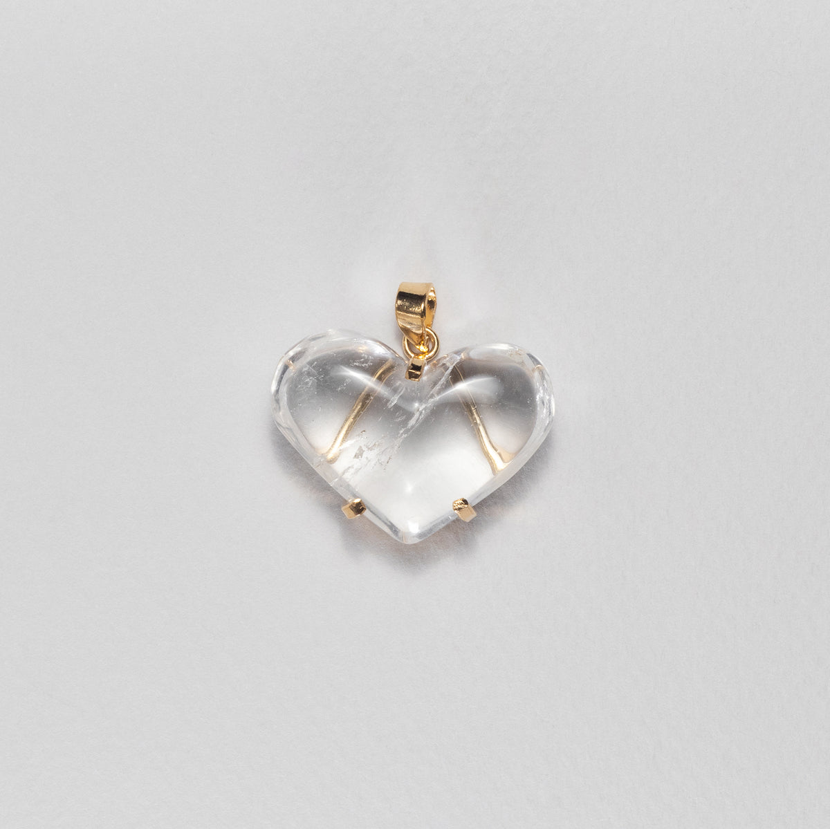 Pendentif cœur en cristal de roche