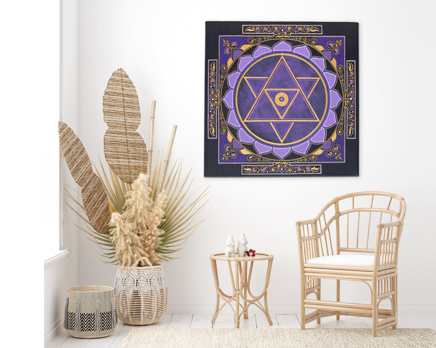 Shiva Yantra Purple - canvas