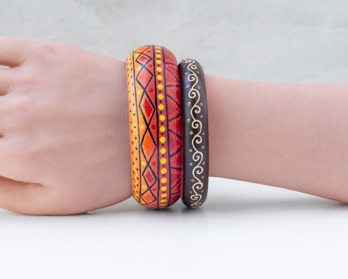 Bracelets joncs en bois 'Soleil d’Afrique'