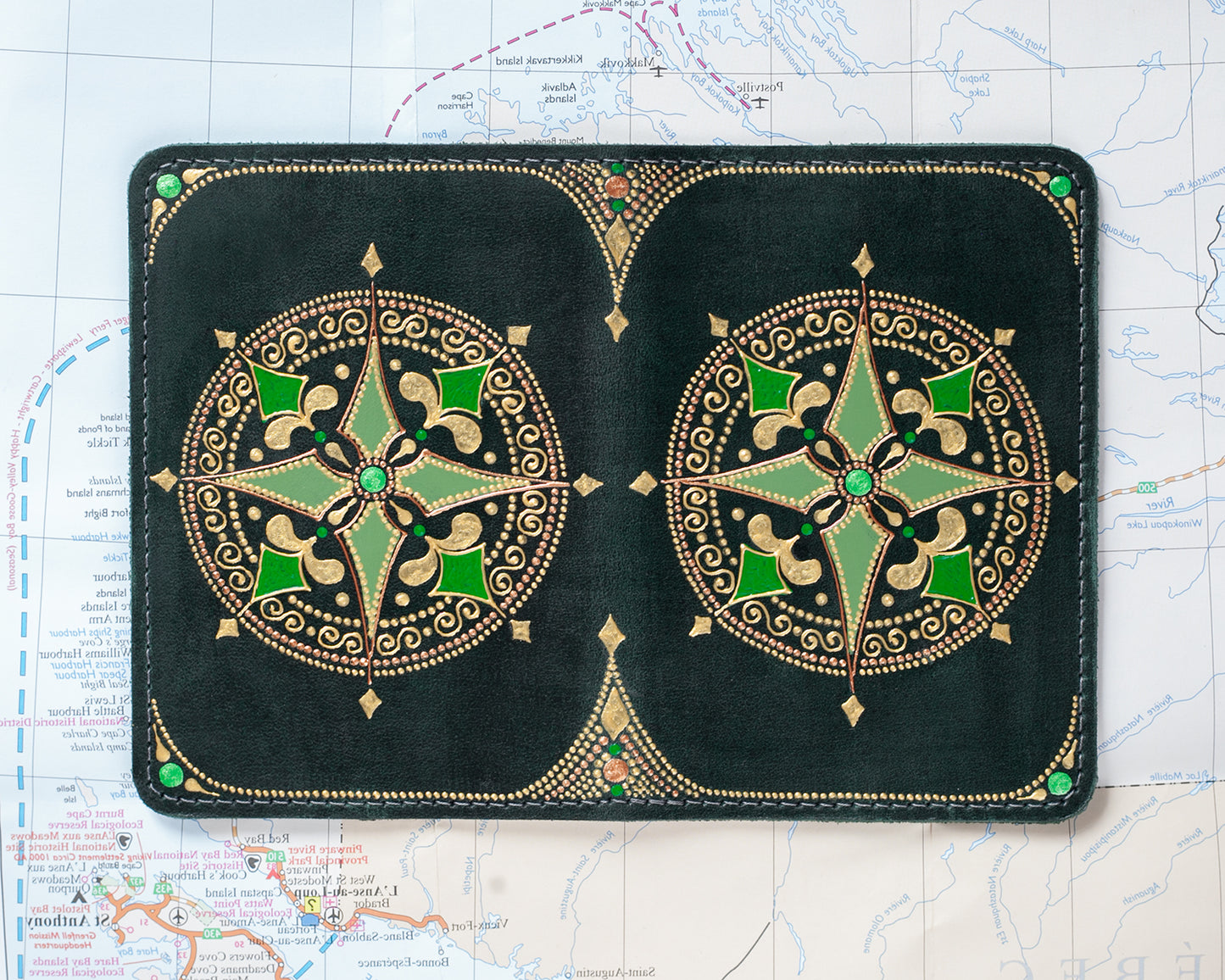 Compass Rose Passport Cover