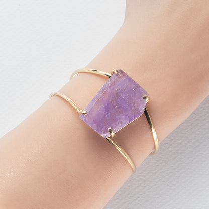 Bracelet en améthyste forme libre facettée