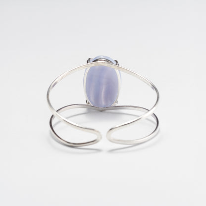 Bracelet en agate dentelle bleue