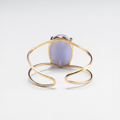 Bracelet en agate dentelle bleue