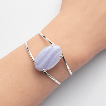 Bracelet en agate dentelle bleue