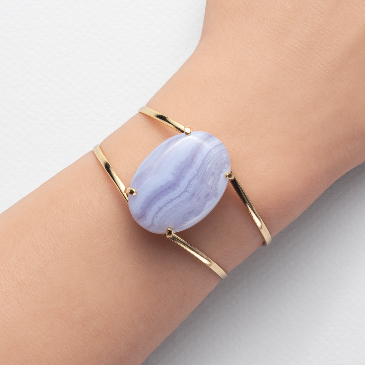 Bracelet en agate dentelle bleue