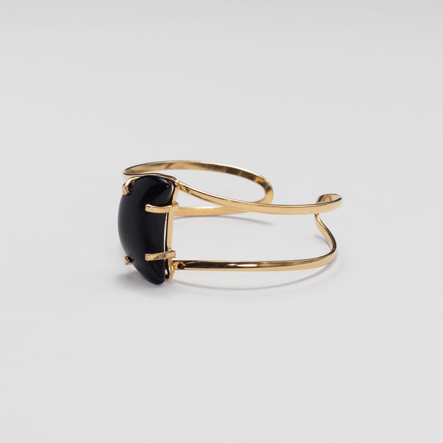 Bracelet en onyx noir en forme de croissant de lune