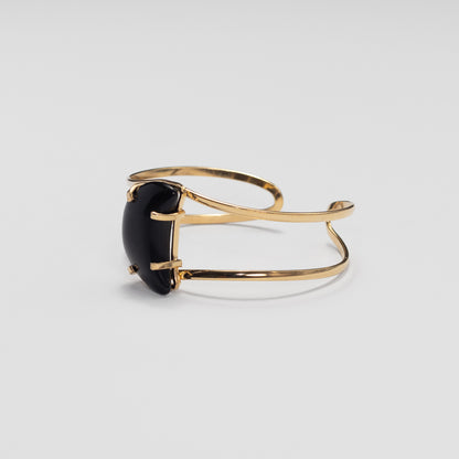 Bracelet en onyx noir en forme de croissant de lune