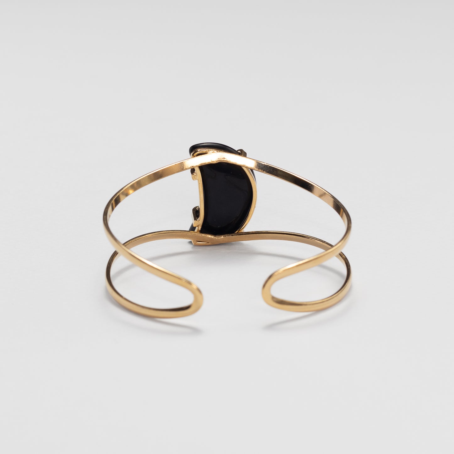 Bracelet en onyx noir en forme de croissant de lune