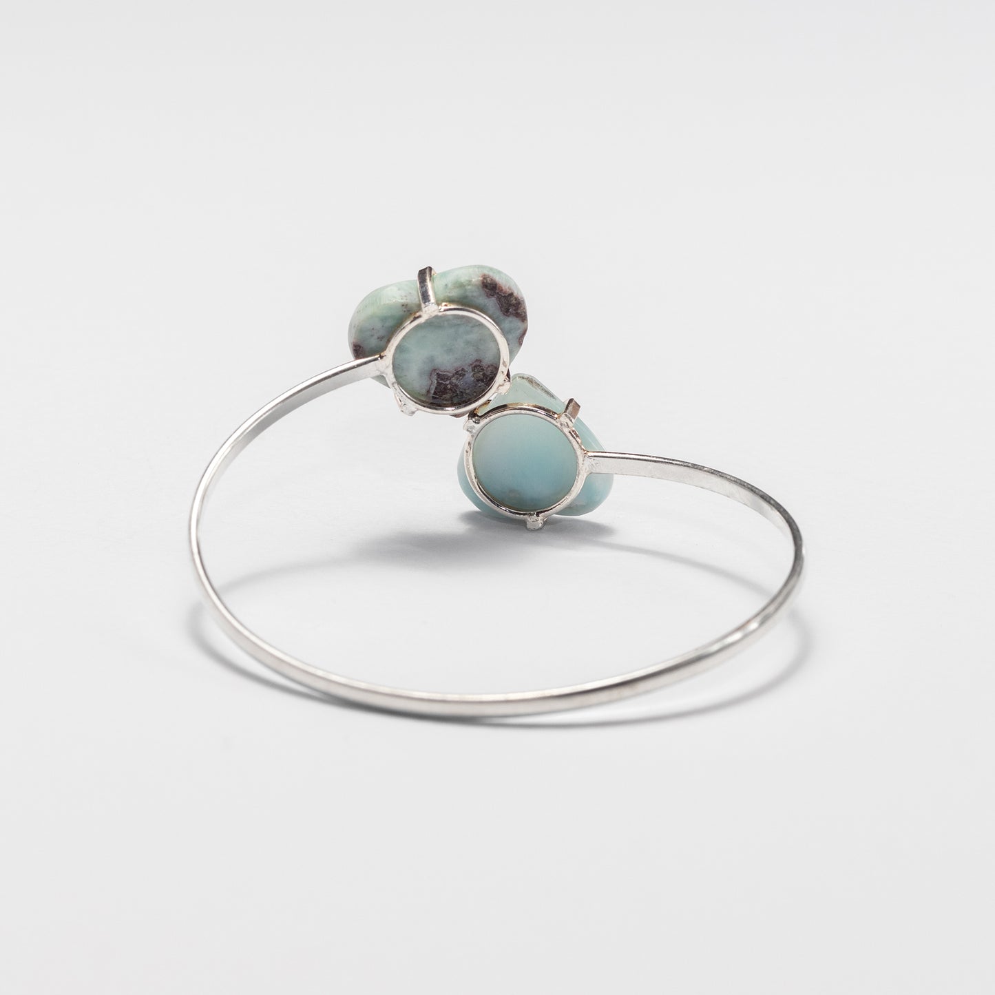 Larimar dual heart cuff bracelet