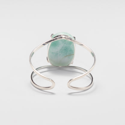 Larimar oval cuff bracelet