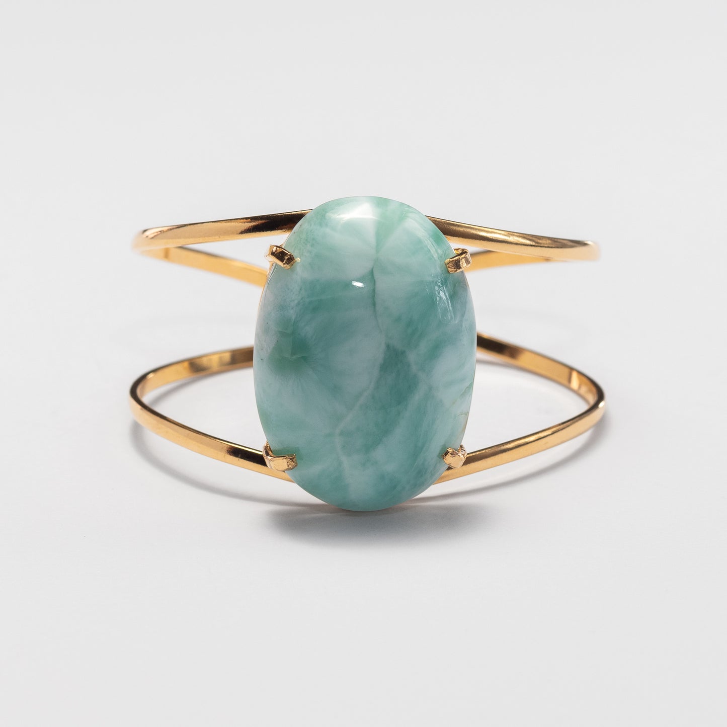 Larimar oval cuff bracelet
