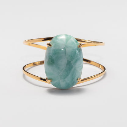 Larimar oval cuff bracelet