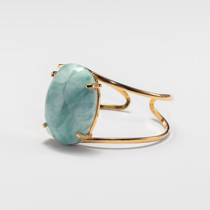 Larimar oval cuff bracelet