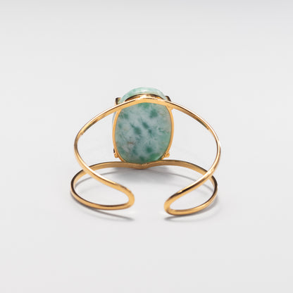 Larimar oval cuff bracelet