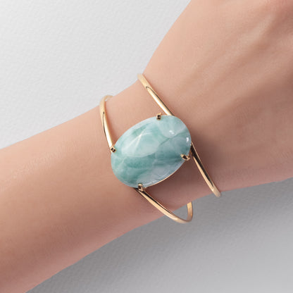 Larimar oval cuff bracelet