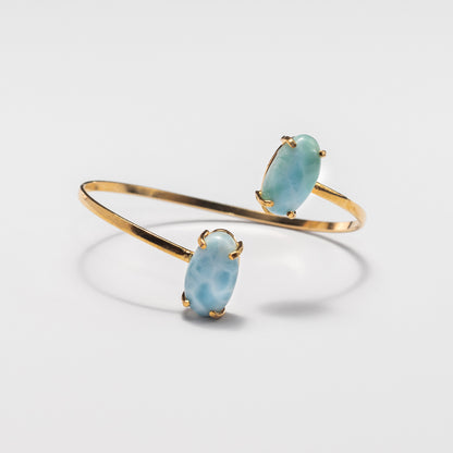 Larimar dual oval cuff bracelet