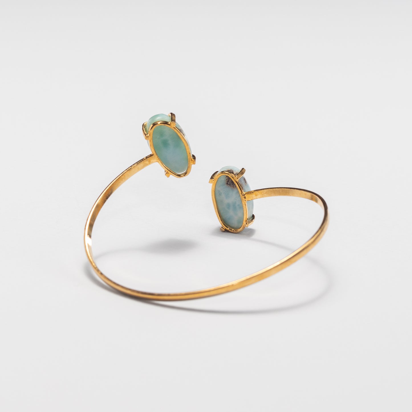 Larimar dual oval cuff bracelet