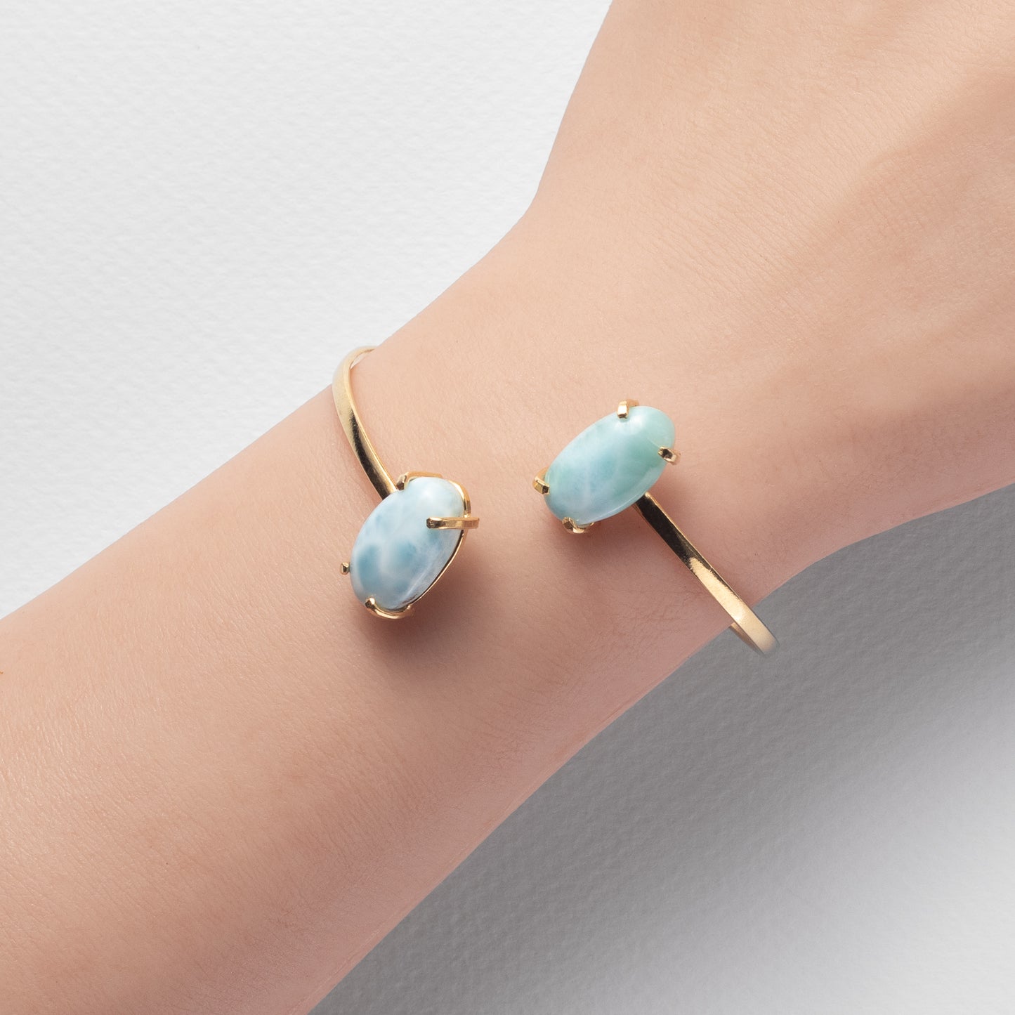 Larimar dual oval cuff bracelet