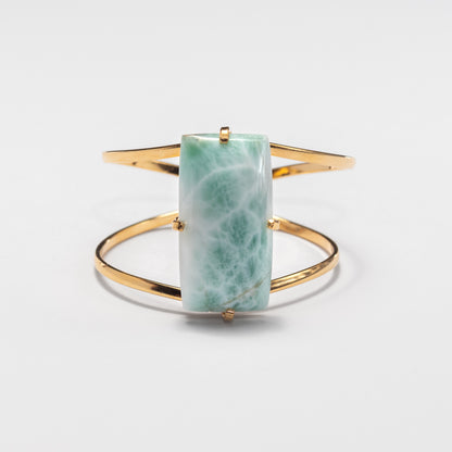 Larimar rectangle cuff bracelet