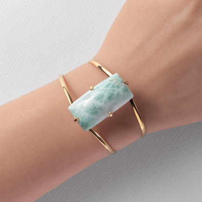 Larimar rectangle cuff bracelet