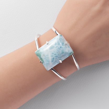 Larimar rectangle cuff bracelet