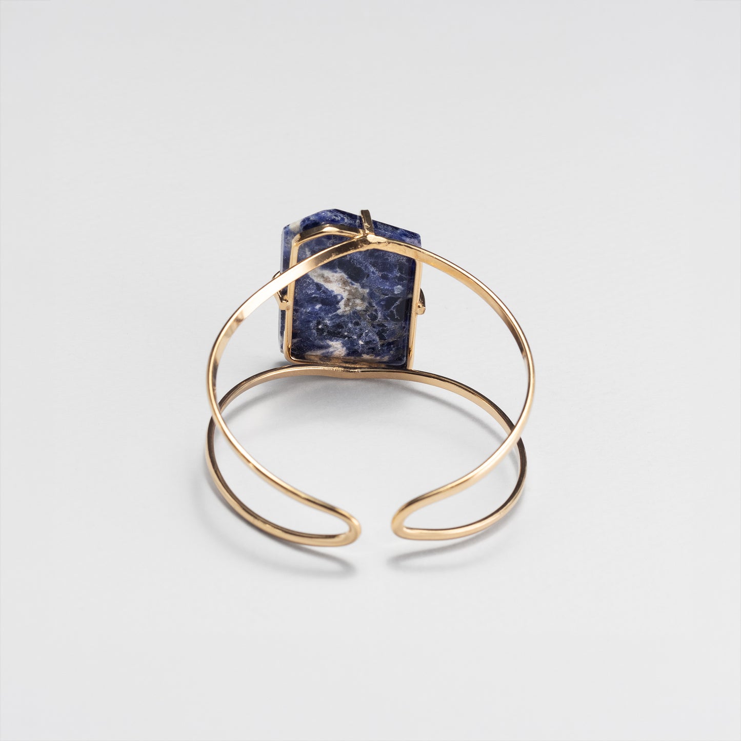 Sodalite freeform faceted cuff bracelet