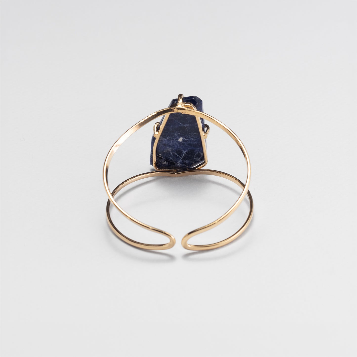 Sodalite freeform faceted cuff bracelet