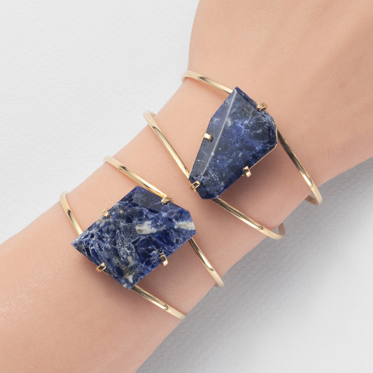 Bracelet en sodalite facettée forme libre
