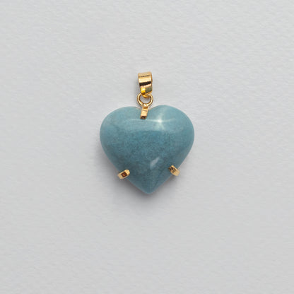 Blue quartz heart pendant