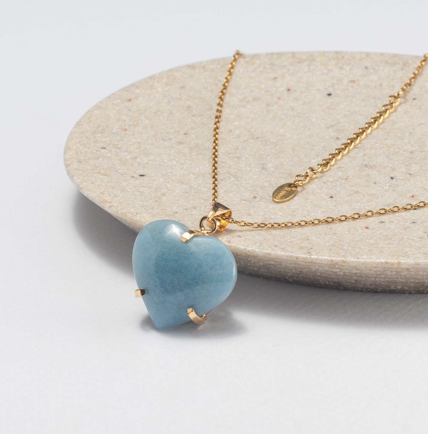 Blue quartz heart pendant