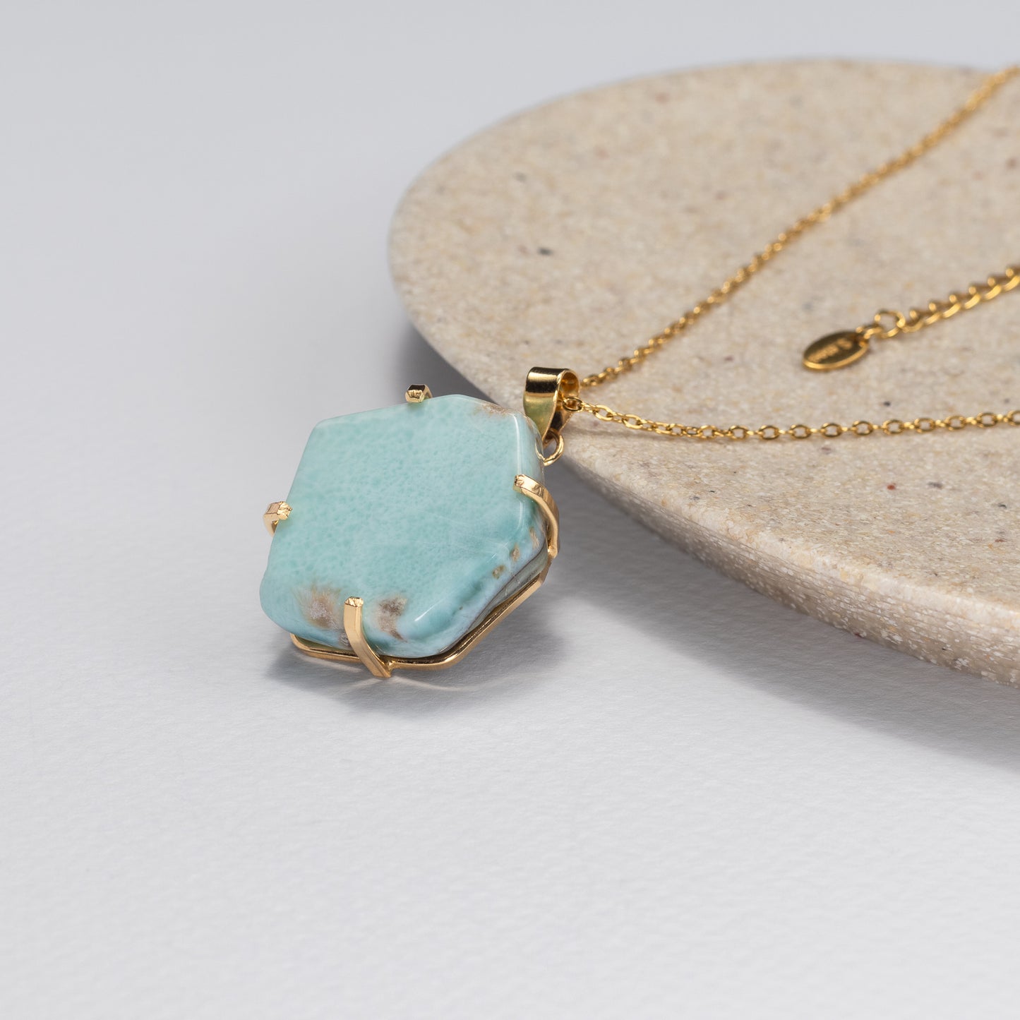 Larimar freeform pendant