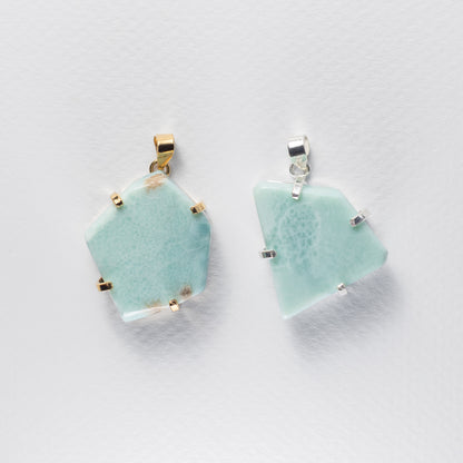 Larimar freeform pendant