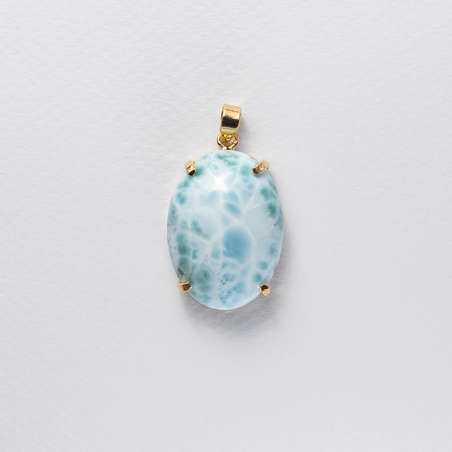 Pendentif en larimar ovale