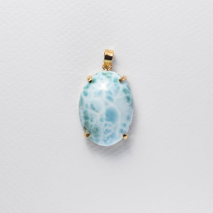 Pendentif en larimar ovale