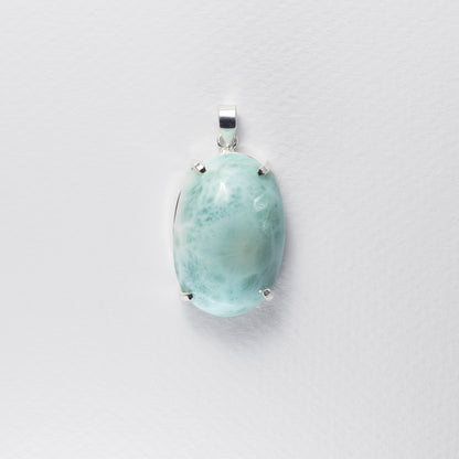 Pendentif en larimar ovale