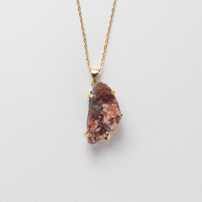 Pendentif en améthyste rose druzy en grappe