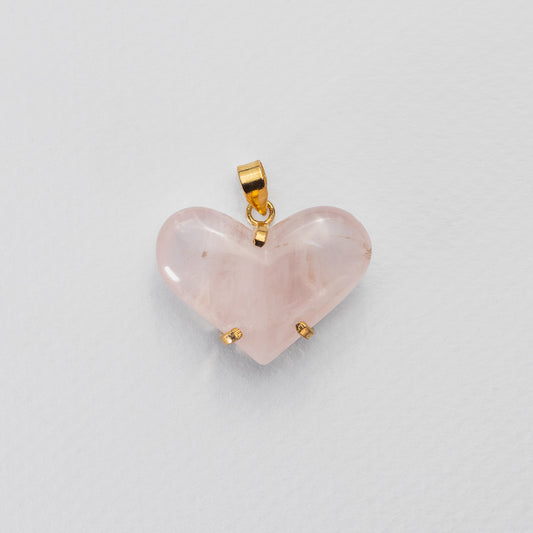 Pendentif cœur en quartz rose